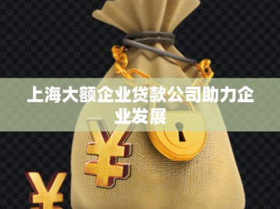 上海大额企业贷款公司助力企业发展
