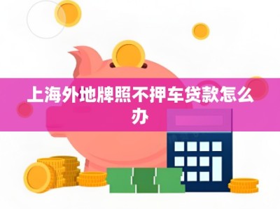 上海外地牌照不押车贷款怎么办